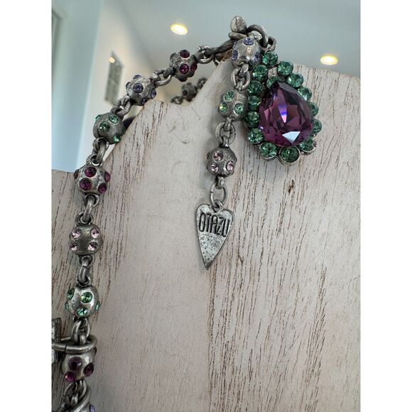 Otazu Flower Pendants Charm Statement Swarovski Crystal Necklace Fred Segal - Picture 4 of 7